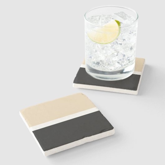 Dessous-de-verre En Pierre Bleu Noir Abstrait (Côté)