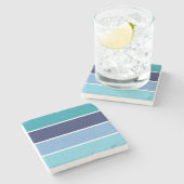Dessous-de-verre En Pierre Bleu rayé (Côté)