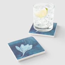 Bleu rêveur et floral blanc Cyanotype