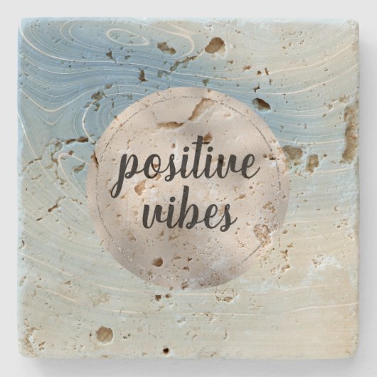 Dessous-de-verre En Pierre Bleu Silver Ombre (Devant)