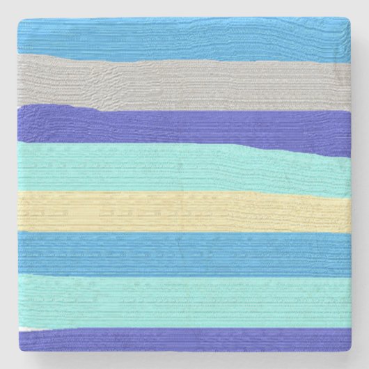 Dessous-de-verre En Pierre Bleu stries brosses (Devant)