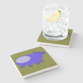 Dessous-de-verre En Pierre Bleu vaisseau spatial sur Arrière - plan vert (Côté)