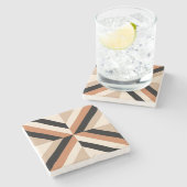 Dessous-de-verre En Pierre Bloc de couleur géométrique moderne Brown (Côté)