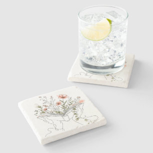 Dessous-de-verre En Pierre Blooms Book Ligne d'Art Botanique