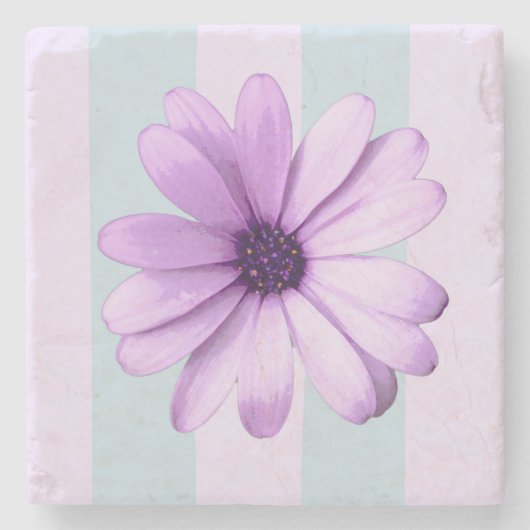 Dessous-de-verre En Pierre blue and purple striped daisy pattern (Devant)