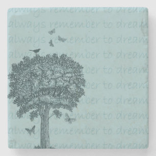 Dessous-de-verre En Pierre Blue Birds Papillons Dream Tree