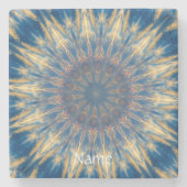 Dessous-de-verre En Pierre Blue Chakra Kaleidoscope Thunder_Cove (Devant)