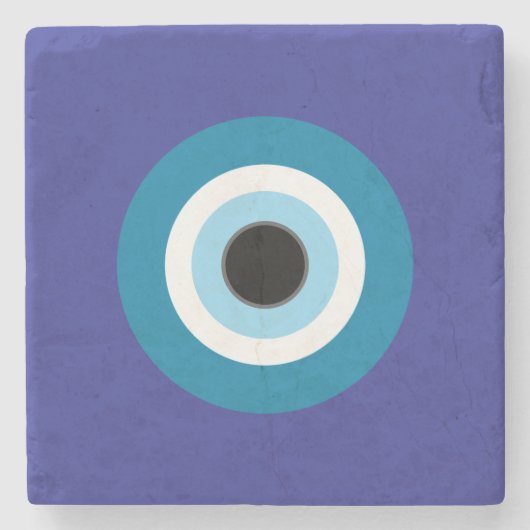 Dessous-de-verre En Pierre Blue Evil Eye Stone Coaster (Devant)