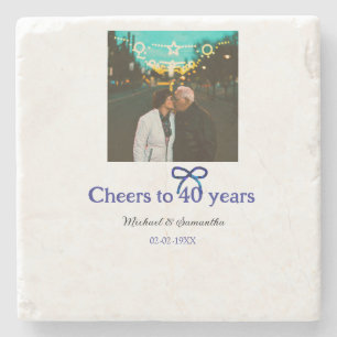 Dessous-de-verre En Pierre Blue g bow salue à 40 ans mariage