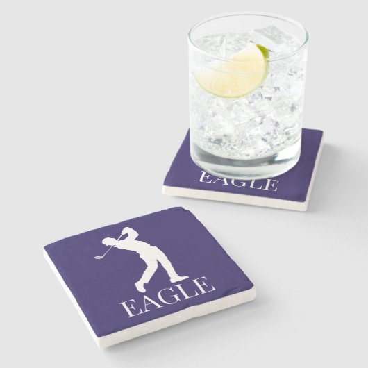 Dessous-de-verre En Pierre Blue Navy Golf EAGLE (Côté)