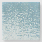 Dessous-de-verre En Pierre Blue Pixel Mosaic Gradient (Devant)
