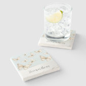 Dessous-de-verre En Pierre Blue Skies & Butterflies  (Côté)