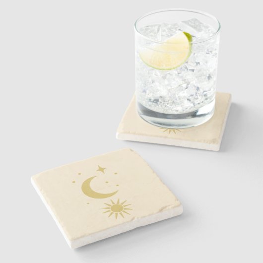 Dessous-de-verre En Pierre Blush céleste (Côté)