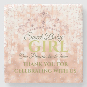Dessous-de-verre En Pierre Blush Girly Diamond Rose Gold Sweet Baby