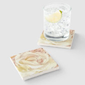 Dessous-de-verre En Pierre Blush Rose Melange (Côté)