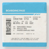 Dessous-de-verre En Pierre Boarding Pass (blue) (Devant)