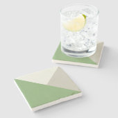 Dessous-de-verre En Pierre Bocre couleur vert beige (Côté)
