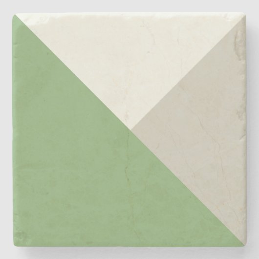 Dessous-de-verre En Pierre Bocre couleur vert beige (Devant)