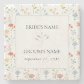 Dessous-de-verre En Pierre Boho Chic Fleur sauvage Moderne Floral Mariage (Devant)