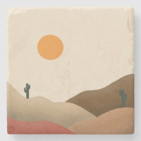 Boho Chic Terracotta Désert Cactus Monogramme