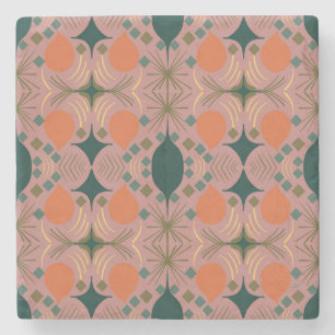 Dessous-de-verre En Pierre Boho Géométrique Diamant rose