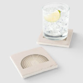 Dessous-de-verre En Pierre Boho Rainbow Olive Earth Tons (Côté)