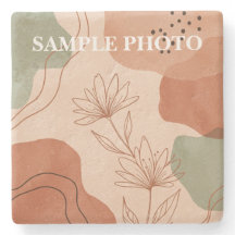 Boho Terracotta Abstrait Floral Photo Personnalisé