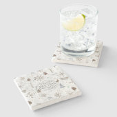 Dessous-de-verre En Pierre Boho Twigs & Pinecone Christmas ID986 (Côté)