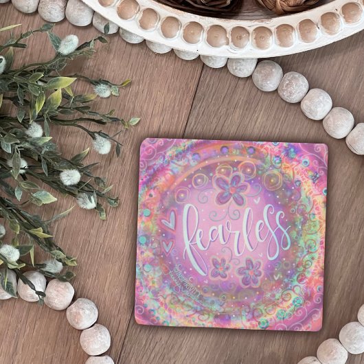 Dessous-de-verre En Pierre Boisson Inspirationnelle Plutôt Violet Sans Peur