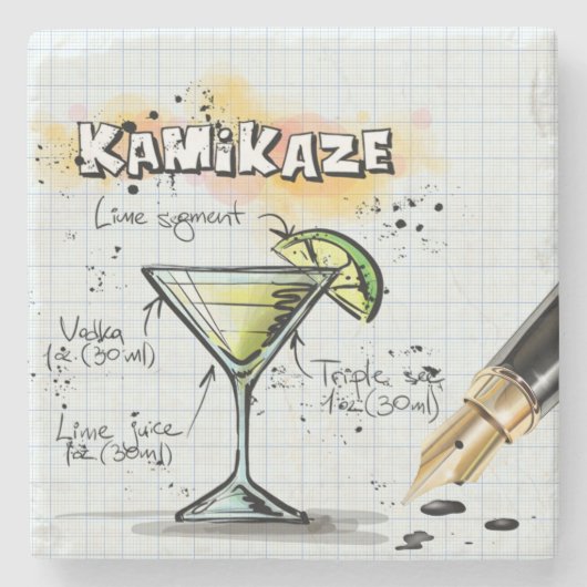 Dessous-de-verre En Pierre Boisson Kamikaze (Devant)