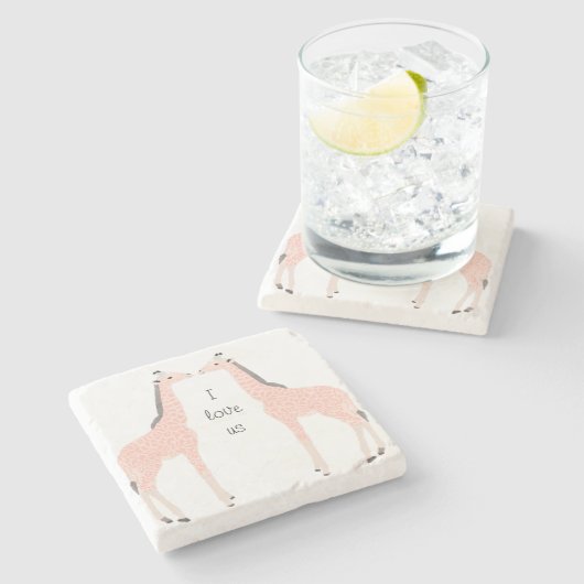 Dessous-de-verre En Pierre Boîte à Trinette Giraffes (Côté)