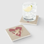 Dessous-de-verre En Pierre Bold Romance Classics Red Heart Angel Bow & Arrow  (Côté)