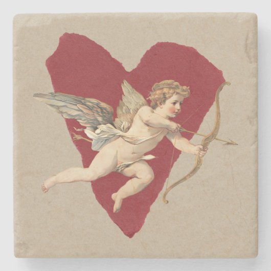Dessous-de-verre En Pierre Bold Romance Classics Red Heart Angel Bow & Arrow  (Devant)