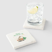 Dessous-de-verre En Pierre Bon thanksgiving Funny Lapin (Côté)