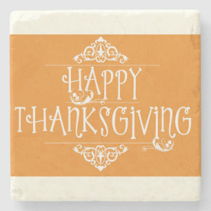 Dessous-de-verre En Pierre Bon thanksgiving Script orange
