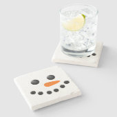 Dessous-de-verre En Pierre Bonhomme de neige (Côté)