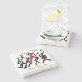 Dessous-de-verre En Pierre Bonjour, Garçons (Côté)