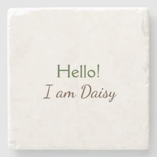 Dessous-de-verre En Pierre Bonjour je suis Daisy ajoutez nom texte simple min