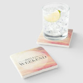 Dessous-de-verre En Pierre Bonjour week-end 5 (Côté)