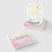 Dessous-de-verre En Pierre Bonjour Weekend (Côté)