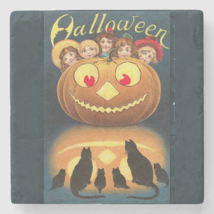 Dessous-de-verre En Pierre Bonne Halloween Retro Poste