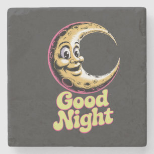 Dessous-de-verre En Pierre Bonne nuit Retro Moon