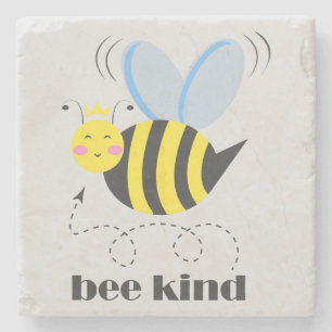 Dessous-de-verre En Pierre Bonne princesse d'abeille avec couronne et slogan