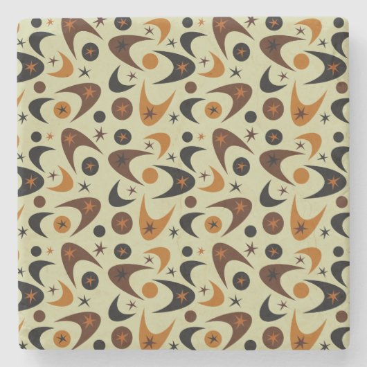 Dessous-de-verre En Pierre Boomerangs rétro (Devant)