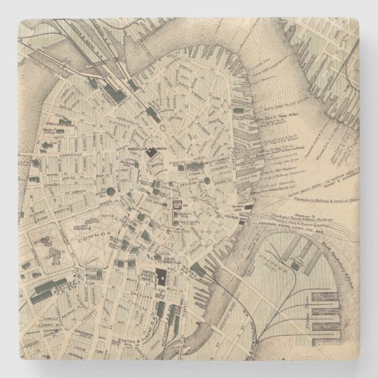 Dessous-de-verre En Pierre Boston 3 (Devant)