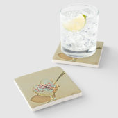 Dessous-de-verre En Pierre Bouchon de crème glacée (Côté)