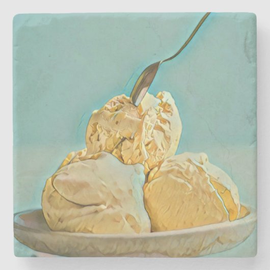 Dessous-de-verre En Pierre Bouchon de crème glacée (Devant)