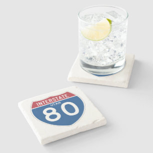 Dessous-de-verre En Pierre Bouclier d'autoroute nationale de l'Utah UT I-80 -