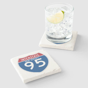 Dessous-de-verre En Pierre Bouclier d'autoroute nationale du New Jersey NJ