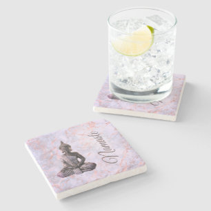 Dessous-de-verre En Pierre Bouddha Classy en marbre rose lavande